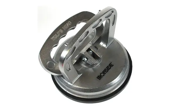 Ventosa sujeccion simple en aluminio capacidad: 25 kg., ø taza: 123 mm. Certificado